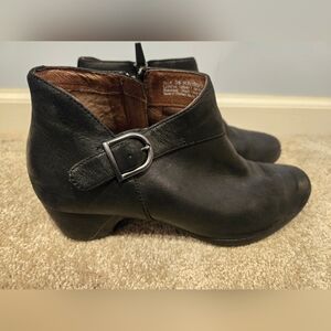 Dansko Black Leather Ankle Boots